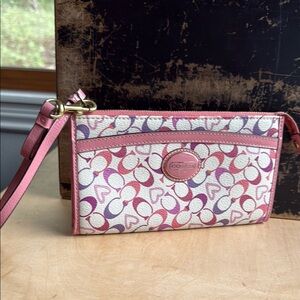 Coach Pink and Purple Women's Wristlet